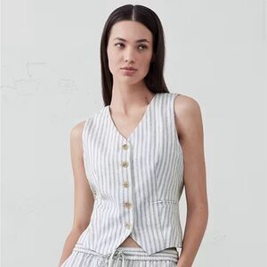 Banana Republic Linen Blend pinstripe Vest